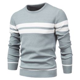 Men's Sweaters Autumn Pullover Men's Sweater O-neck Patchwork Long Sleeve Warm Slim Sweaters Men Casual Fashion Sweater Men Clothing 230302