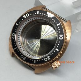 Watch Repair Kits Goutent 45mm Rose Gold Case Black Alloy Bezel Insert White Chapter Ring Sapphire Glass Fit NH35 NH36 Movement Tools &