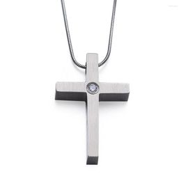 Pendant Necklaces Simple Cross Prayer Design Hypoallergenic Pure Titanium Necklace For Women Men Bless Friend Gift Jewelry