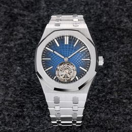 tourbillon mens watch Automatic Movement Watch 41mm Fashion Business Wristwatch Montre De Luxe for Men