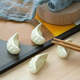 Chopsticks 4pcsset Ceramic Crafts Rest Shelf Support Household Kitchen Tableware Simulation Dumplings Holder Stand 230302