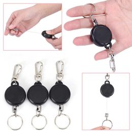 Key Rings 2021 Fashion Mulitifunctional Multicolor Badge Reel Retractable Keychain Recoil Ski Pass ID Card Holder Keyring Steel Cord R230301