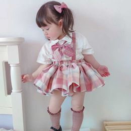 Skirts Baby Girl Skirt Suit Children Summer Clothes Kids Strap Skirt Bow 2 Pieces Toddler Super Cute costumes Tutu Skirt 0 1 2 3 4 Year T230301