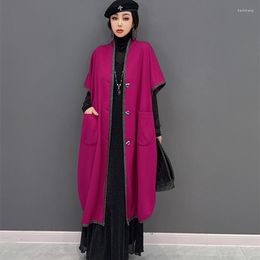 Women's Trench Coats Spring Elegant Long Style Outfit For Women Vintage Design Coat Plus Size Loose Short Sleeve Cardigan