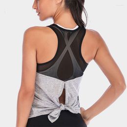 Active Shirts Backless Sport Yoga Mesh Women Workout Tops Fitness Gym T-Shirt Professional Tank Top Sleeveless Athletic Vest