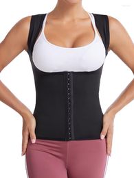 Women's Shapers Women Waist Trainer Zip Sauna Shirt Gym Slimming Suit Weight Loss Sweat Tank Tops Body Shaper 3-Row Hook Fitness Vest