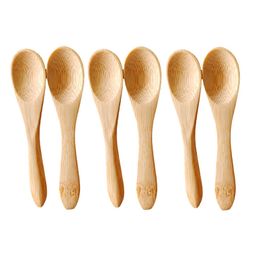 Small Mini Wooden Round Bamboo Spoon Soup Tea Coffee Salt Spoon Jam Scoop DIY Kitchen Cooking Utensil Tool Cutlery 2000PCS