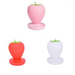 Night Lights LED Strawberry Light Rechargeable USB Interface Lamp Lighting Tool Pink