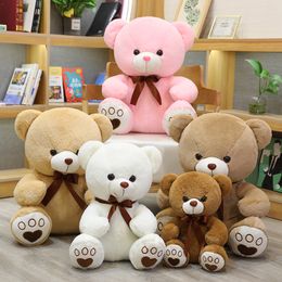 Plush Dolls High Quality 35/50/60CM 5 Colors Lovely Bow-Knot Teddy Bear Doll Stuffed Animal Bear Plush Toys Lovers Girls Birthday Baby Gift 230302