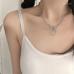 Pendant Necklaces Women's Heart Shaped Delicate Necklace Metal Exaggerated Thick Chain Hip Hop High Quality Accessories For Women