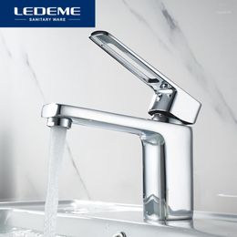 Bathroom Sink Faucets LEDEME Basin Faucet Chrome Finished Single Handle Bath Tap Mixer And Cold Water L10671