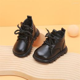 Boots Autumn/Winter Baby For Boys Leather Kids Ankle With Short Fur Soft Sole Fashion Toddler Children