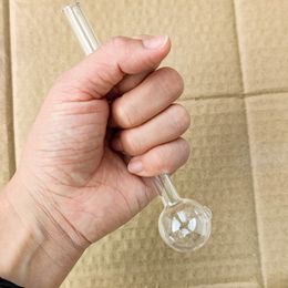 3cm Big Ball Glass Oil Burner Pipes 5.9 inch Thick Glass Smoking Tubes Transparent Clear Pyrex Smoking Pipe Dab Rig Bong Water Bubbler Hookah Shisha Smoke Accessories