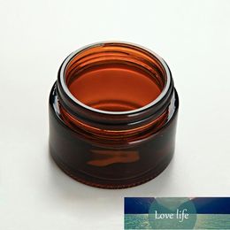 Quality Refillable Amber Glass Facial Cream Sample Empty Jar Containers 50pcs Gramme Brown Makeup Face Cream Bottle Packaging With White Inner Lid 50ML