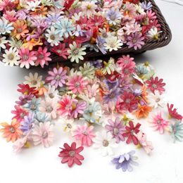 Decorative Flowers 100Pcs/Bag Durable Fake Flower Head Fabric Artificial Wide Application Charming Beautiful Garland