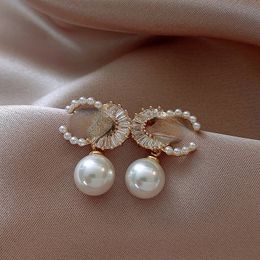 New 925 Silver Stud Earrings Light Luxury Pearl Earrings for Women Niche Design Earrings Wholesale