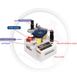 BR500 Portable Edge Banding Machine Wood PVC Automatic Double Side Glueing Edge Bander Adjustable Speed/ Digital Temperature Control