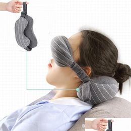 Pillow Neck Eye Mask Travel Outdoor Portable Cushion Flight Sleep Rest Shading Goggles Blindfold Shade Bh51 Drop Delivery Home Garde Dhqu2
