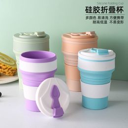 Water Bottles Creative Silicone Folding Cup With Color Box Easy To Clean Outdoor Travel Portable Sports Gift Mug Coffee 230302