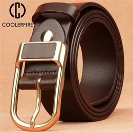 Belts Belt For Men Business Casual Vintage Luxury Brand Genuine Leather Belt Men Designer For Jeans Fashion Pin Buckle Strap HQ236 Z0228