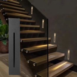 3W Recessed Led Stair Lamps Indoor Outdoor Corner Wall lights AC85-265V Stairs Step Decor Light Stairway Hallways Staircases Lamp crestech168