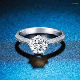 Cluster Rings ZHJIASHUN Luxurious 1ct Moissanites Diamond 14k 585 White Gold Engagement For Women Wedding Bands F Jewelry