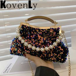 Bright Shiny Handbags For Women Luxury Design Bling Party Handle Clutch Purse Women Clip Handbag Fashion Women Shoulder Bag 230303