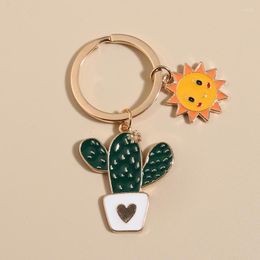 Keychains Cute For Women Sun Cactus Pendant Key Rings Desert Gifts DIY Handmade Bag Accessorie Car Chains Jewellery