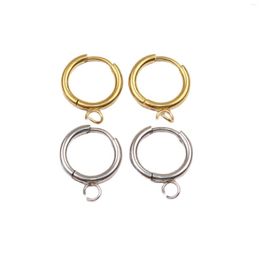 Hoop Earrings 6pcs14mm Stainless Steel Antiallergic Unfading Connector Hanger 2 Colours DIY Stud Fashion Jewellery Lead/Nickle Free
