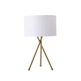Tripod desk lamp luxury American style fancy table lamp with fabric shade 35cm width 55cm height for hotel home living room bedroom bedside study room decor