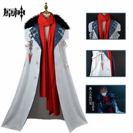 Anime Costumes Game Genshin Impact Fatui Cosplay Come Fatui Cloak Tartaglia Cape Outfit Comes Women Men Cape Halloween Cosplay Party Z0301