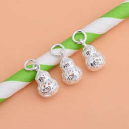 Charms 925 Sterling Silver DIY Accessories Hollowed-out Gourd Pendant Mobile Phone String Beads Material Bracelet