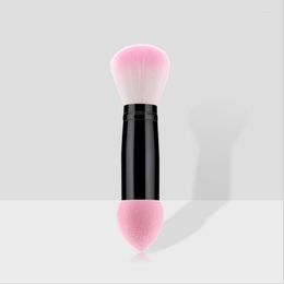 Makeup Brushes 1pc Professional Blusher Brush Nylon With Sponge Make Up Two Head Metal Cosmetic Tools Drop T0405