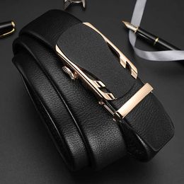 Belts Men Automatic Buckle Belts High Quality Genuine Leather Belts for Men Fashion Business Work Simple Designers Brand Strap ZD2108 Z0228