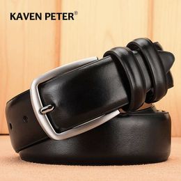 Belts Genuine Leather Belts For Men High Quality Male Luxury Classic Cowskin Belt Business Pin Buckle New Fashion Designer Waistband Z0228