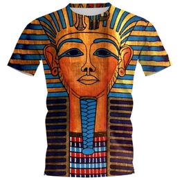 Hip Hop Sportwear Punk Casual Loose Track Autumn Men Cool Print Ancient Egyptian Pharaohs 3d T-shirt