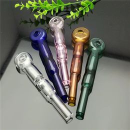 2023 Europe and Americaglass pipe bubbler smoking pipe water Glass bong Color glass straight pan
