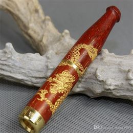 Hookahs Rosewood Carved Dragon Wood Double Philtre Cigarette Holder Natural Health Cigarette Holder Can Be Disassembled for Cleaning Mahogany Yanju