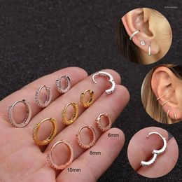 Hoop Earrings 2023 1PC Stainless Steel Earring For Women Crystal Zircon Cartilage Ear Piercing Jewelry Gifts