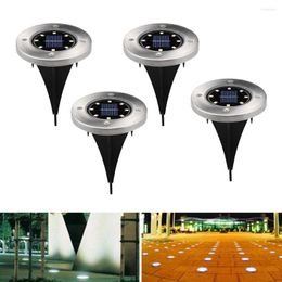 Solar Ground Lights 8 LED Garden Lamp Waterproof In-Ground Outdoor Landscape Lighting For Patio Pathway Lawn Yard