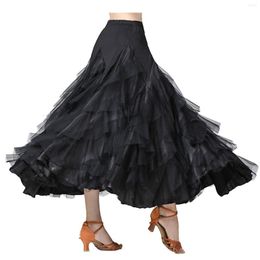 Stage Wear Womens Large Swing Half Skirt Lace Dance Ballroom Practise Performance Athletic With Leggings