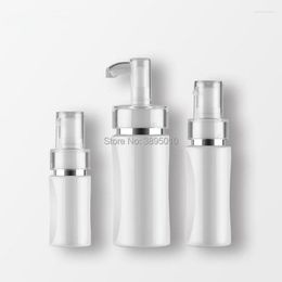 Storage Bottles 35ml 60ml 110ml Empty Lotion Bottle Plastic White Emulsion Pressure Pump Cosmetic Jar Sample Subpackage Travel F706