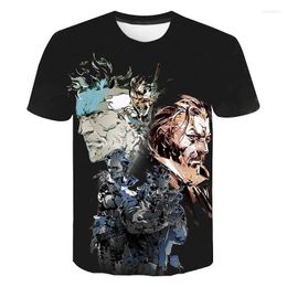 Camisetas masculinas mgs metal gear sólido 3d camiseta impresa juego de moda