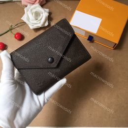 M41938 VICTORINE Wallets designer ladies short wallet luxury Special Canvas Card Holder Zipped coin pocket 6 card slots Gold color303D