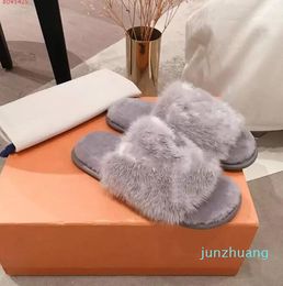 2023 Mink Fur Flat Women Home Slippers with Fur Soft Suite Flat Mules Dreamy Slippers for Women Brown Pink Black Homey Shoes191f 05