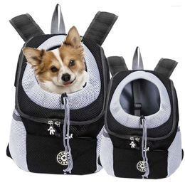 Dog Car Seat Covers Portable Outdoor Pet Travel Bag Shoulder Backpack Carrying Front Mesh Head