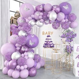 Other Event Party Supplies Butterfly Purple Balloon Garland Arch Kit Birthday Party Decoration Baby Shower Wedding Baloon Decor 1st Birthd 230303