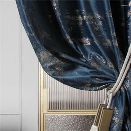 Curtain Arrival Thick Velvet Blackout Curtains For Living Room Bedroom Bronzing Deep Peacock Blue Window Drape