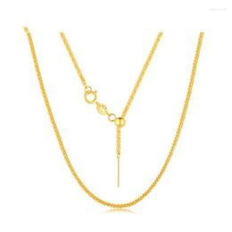 Chains Real18k Gold Universal Chopin Chain Au750 Colour Needle Adjustment Necklace Plain Jewellery