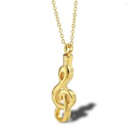 Pendant Necklaces Stainless Steel Cremation Urn Music Notes Ash Necklace Fashion Jewellery Gift For Him With Chain